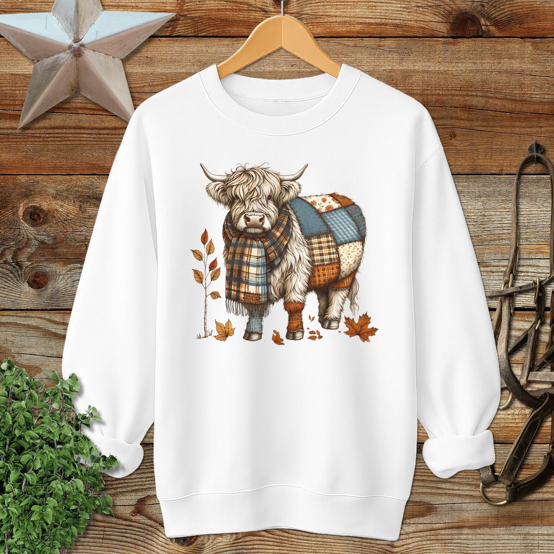 Patchwork Highland Cow Sweatshirt