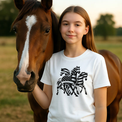 Patriotic Grace Horses T-shirt (Youth)