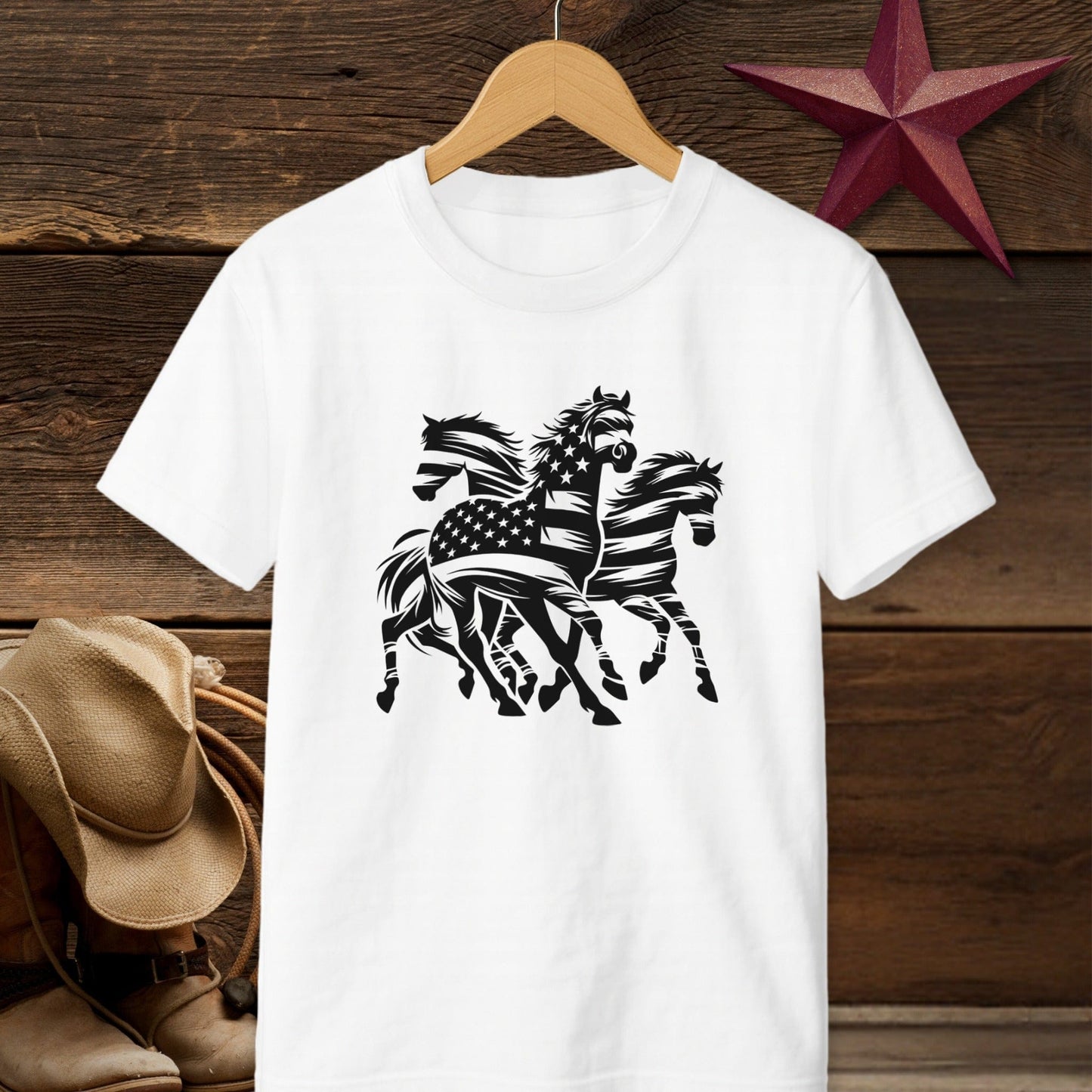 Patriotic Grace Horses T-shirt (Youth)