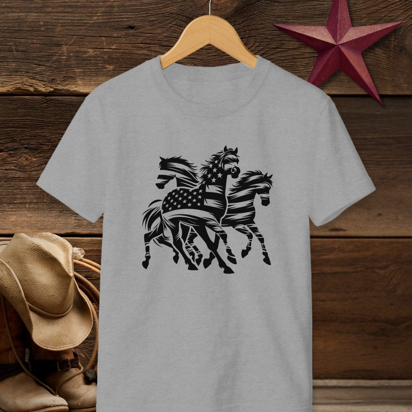 Patriotic Grace Horses T-shirt (Youth)