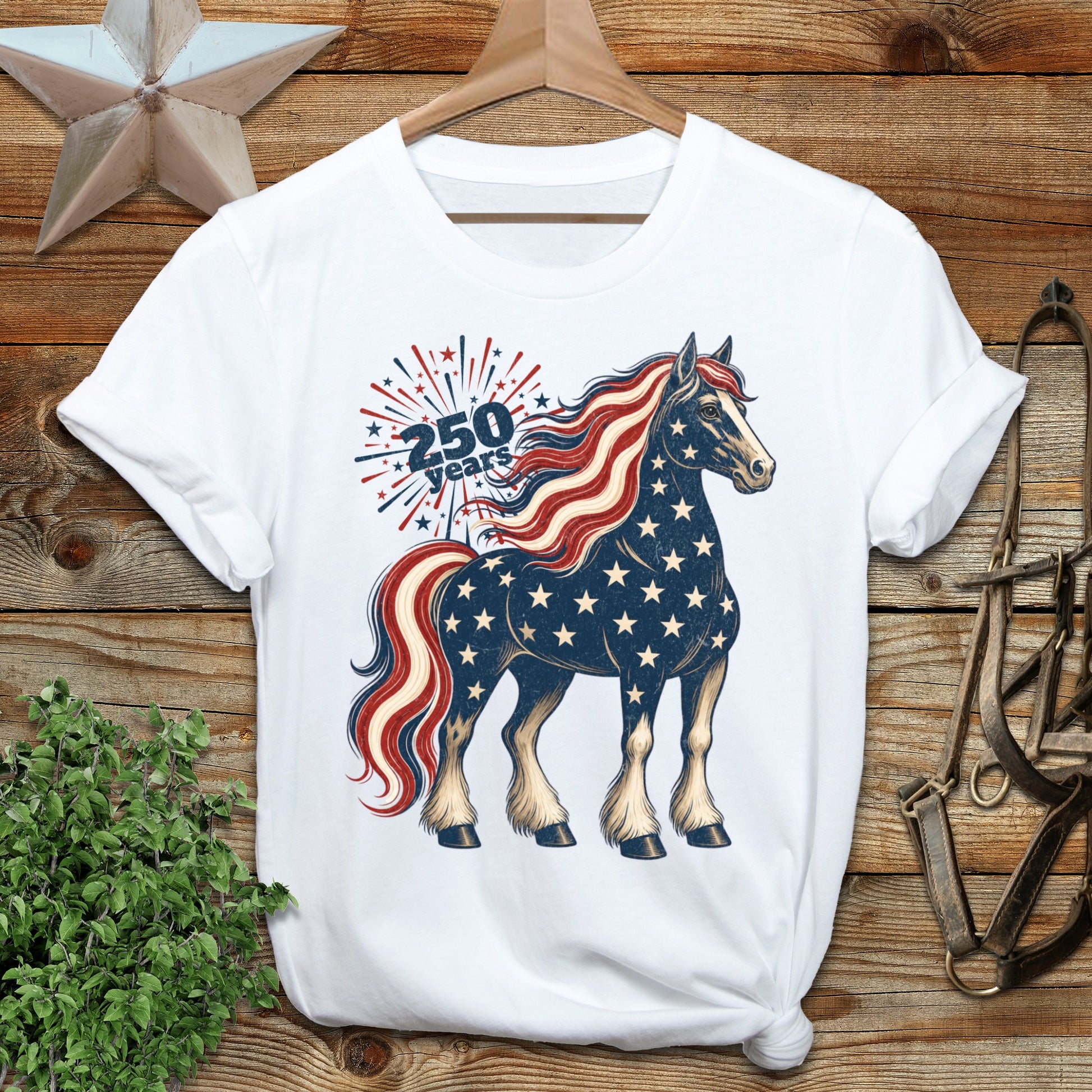 Patriotic Horse 250 Years Softstyle Tee