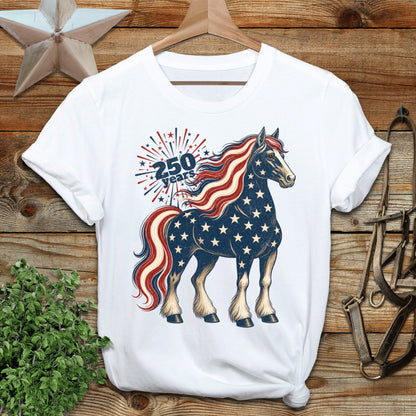 Patriotic Horse 250 Years Softstyle Tee