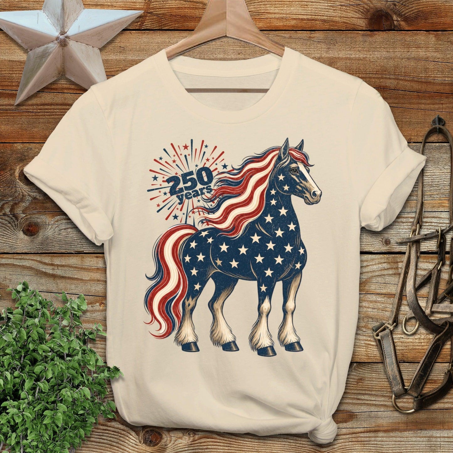 Patriotic Horse 250 Years Softstyle Tee
