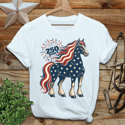 Patriotic Horse 250 Years Softstyle Tee