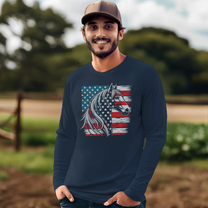 Patriotic Horse Long Sleeve Tee