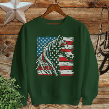 Patriotic Horse Sweatshirt