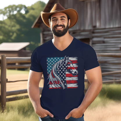 Patriotic Horse V-neck