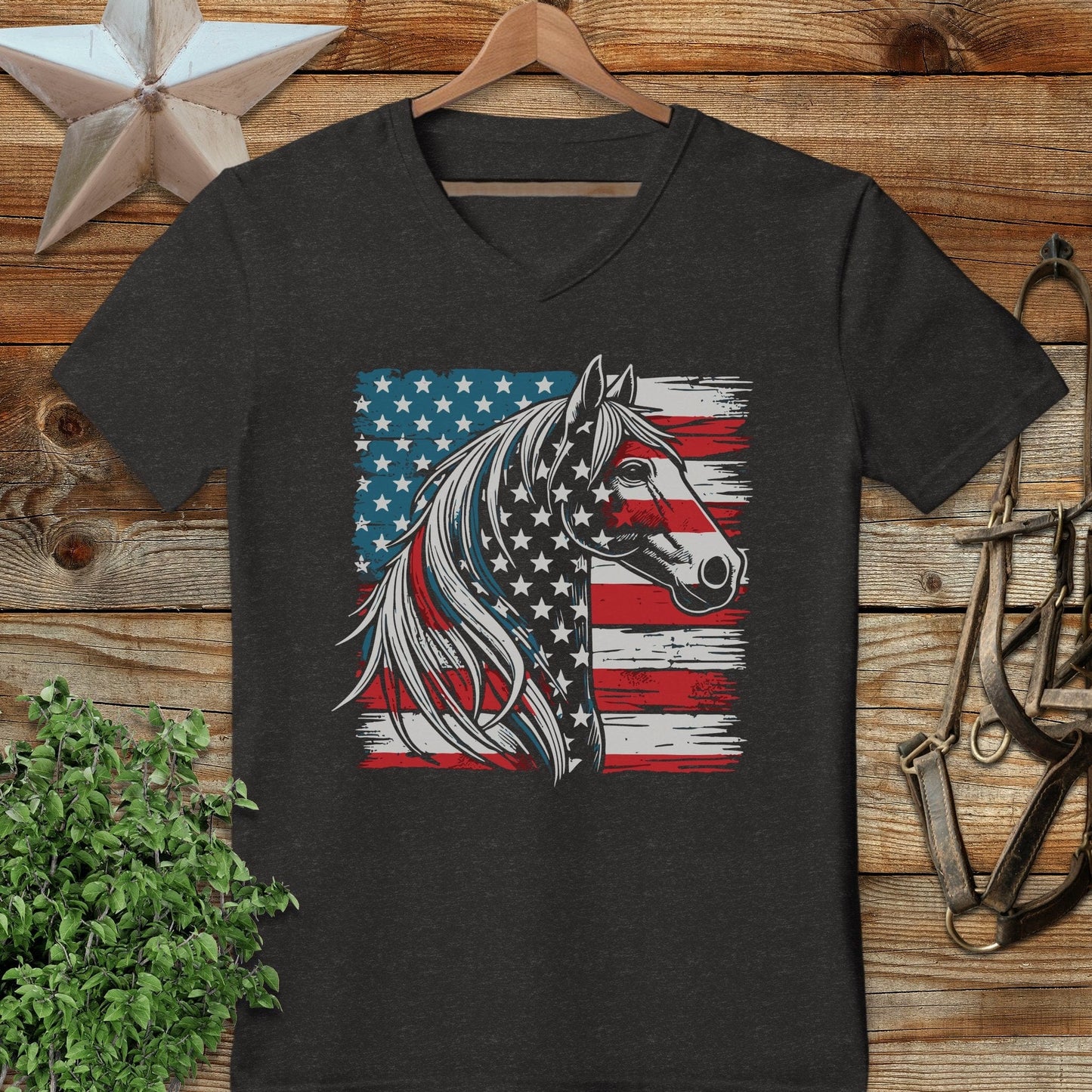 Patriotic Horse V-neck
