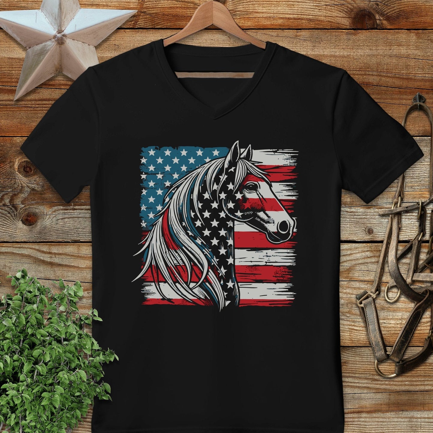 Patriotic Horse V-neck
