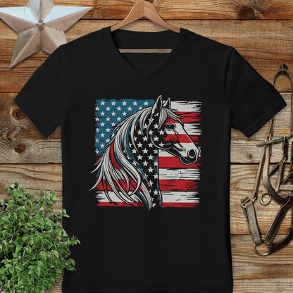 Patriotic Horse V-neck