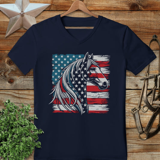 Patriotic Horse V-neck