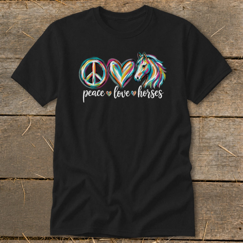 Peace Love Horses Classic Tee