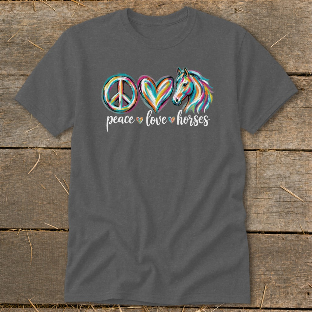 Peace Love Horses Classic Tee
