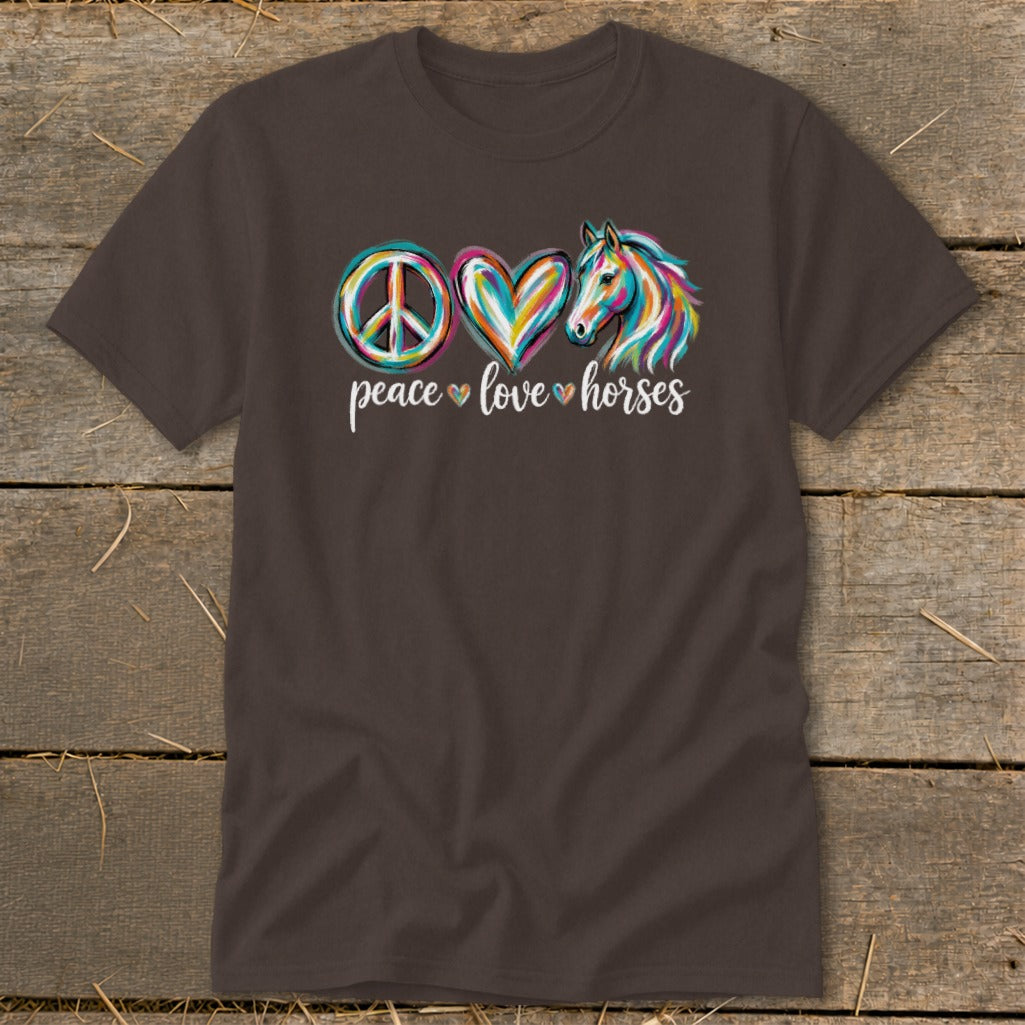 Peace Love Horses Classic Tee