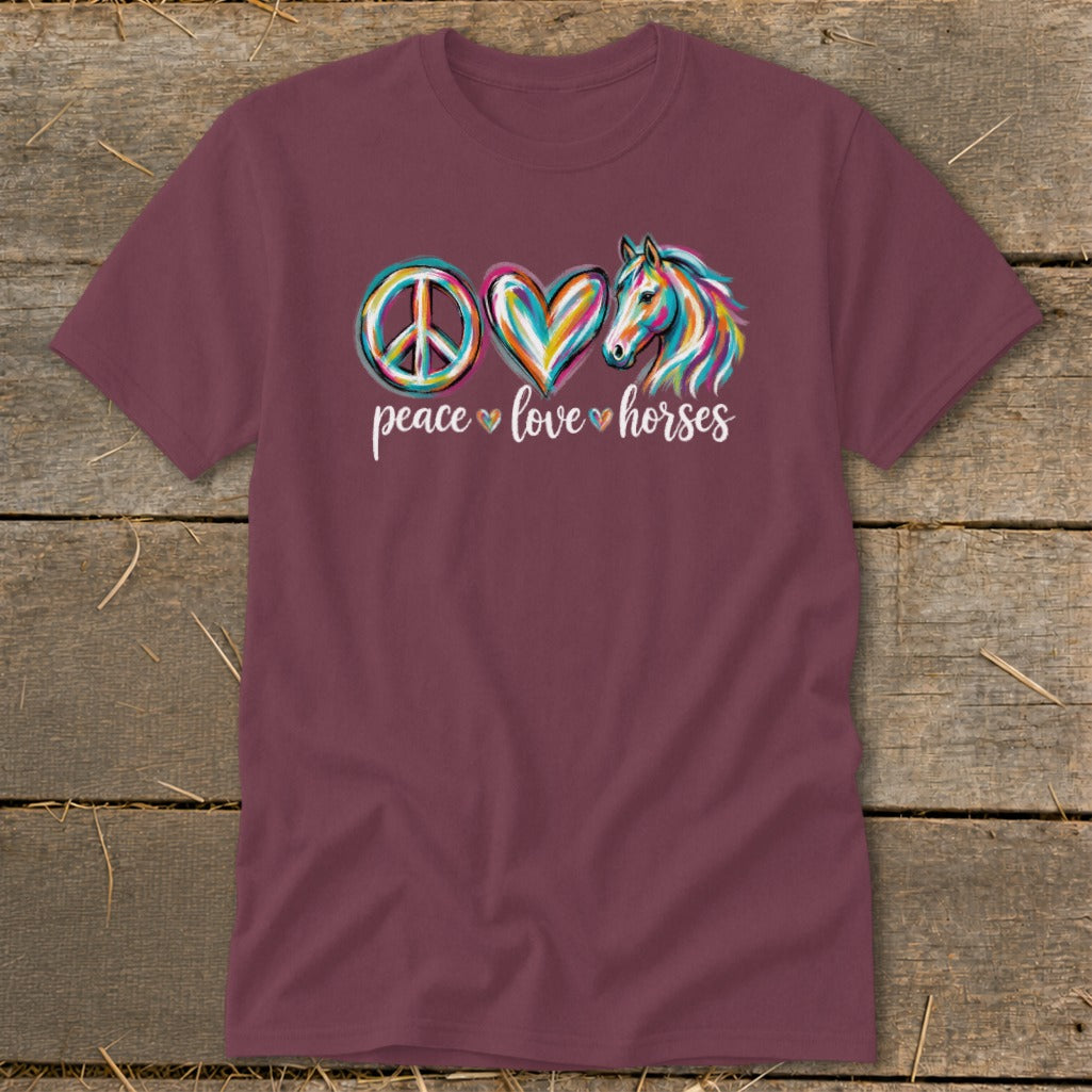 Peace Love Horses Classic Tee