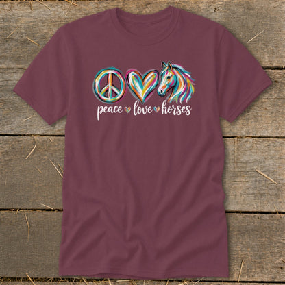 Peace Love Horses Classic Tee