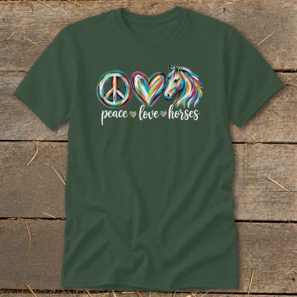 Peace Love Horses Classic Tee