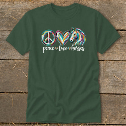 Peace Love Horses Classic Tee