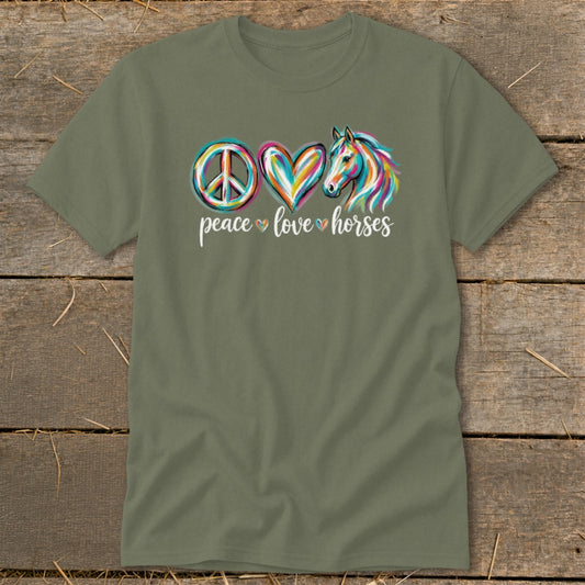 Peace Love Horses Classic Tee
