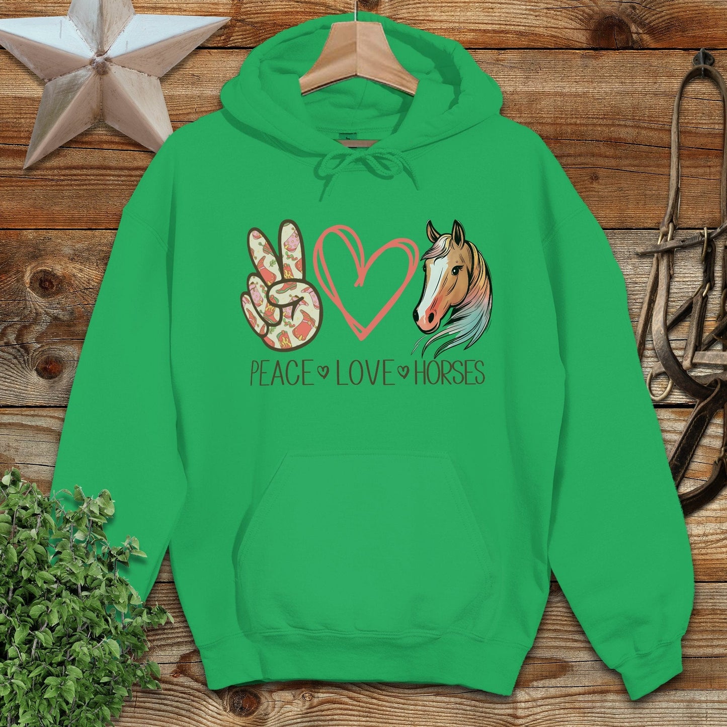 Peace Love Horses Hoodie