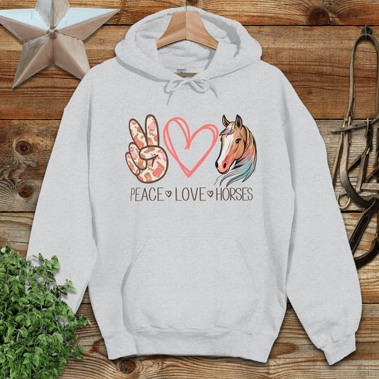 Peace Love Horses Hoodie