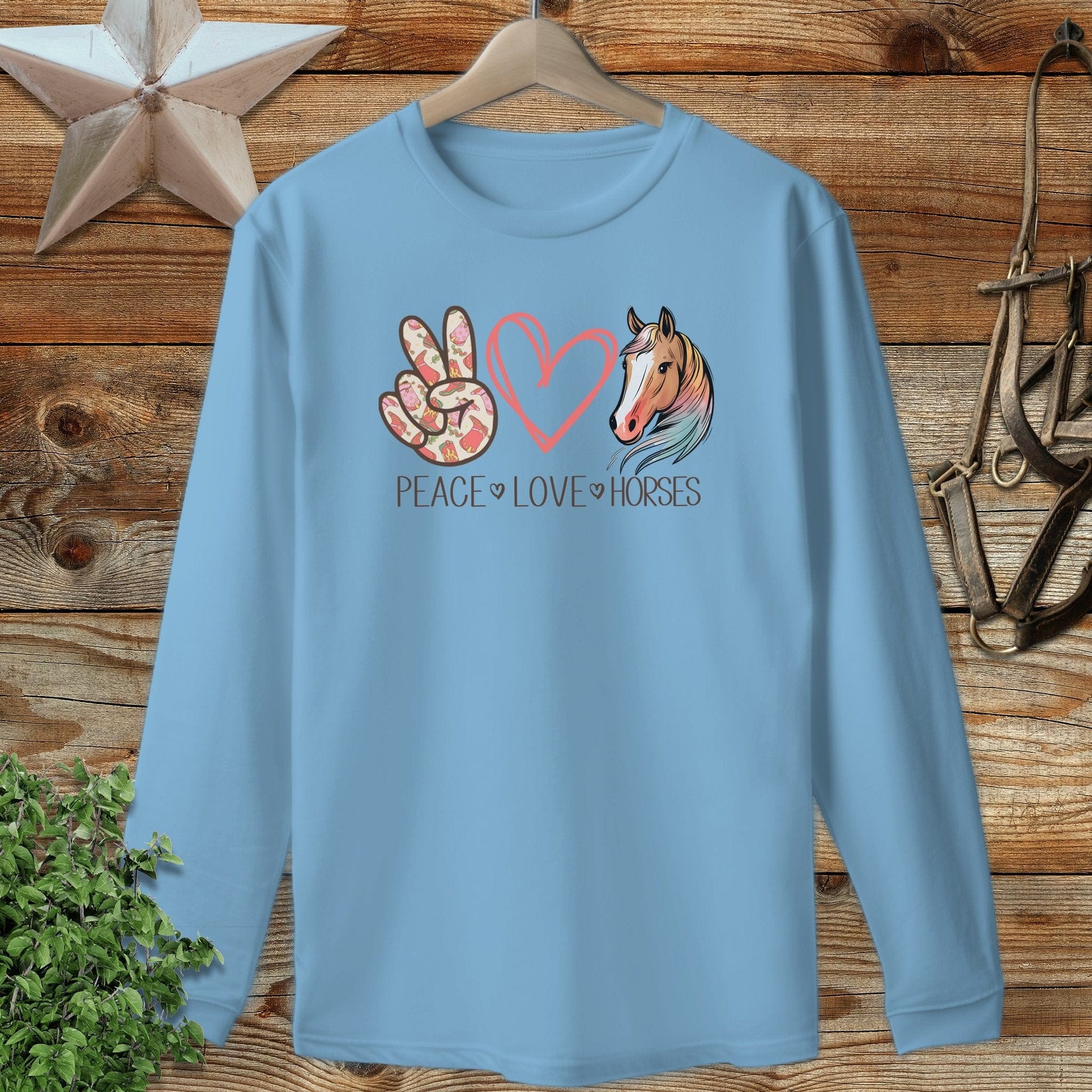 Peace Love Horses Long Sleeve Tee