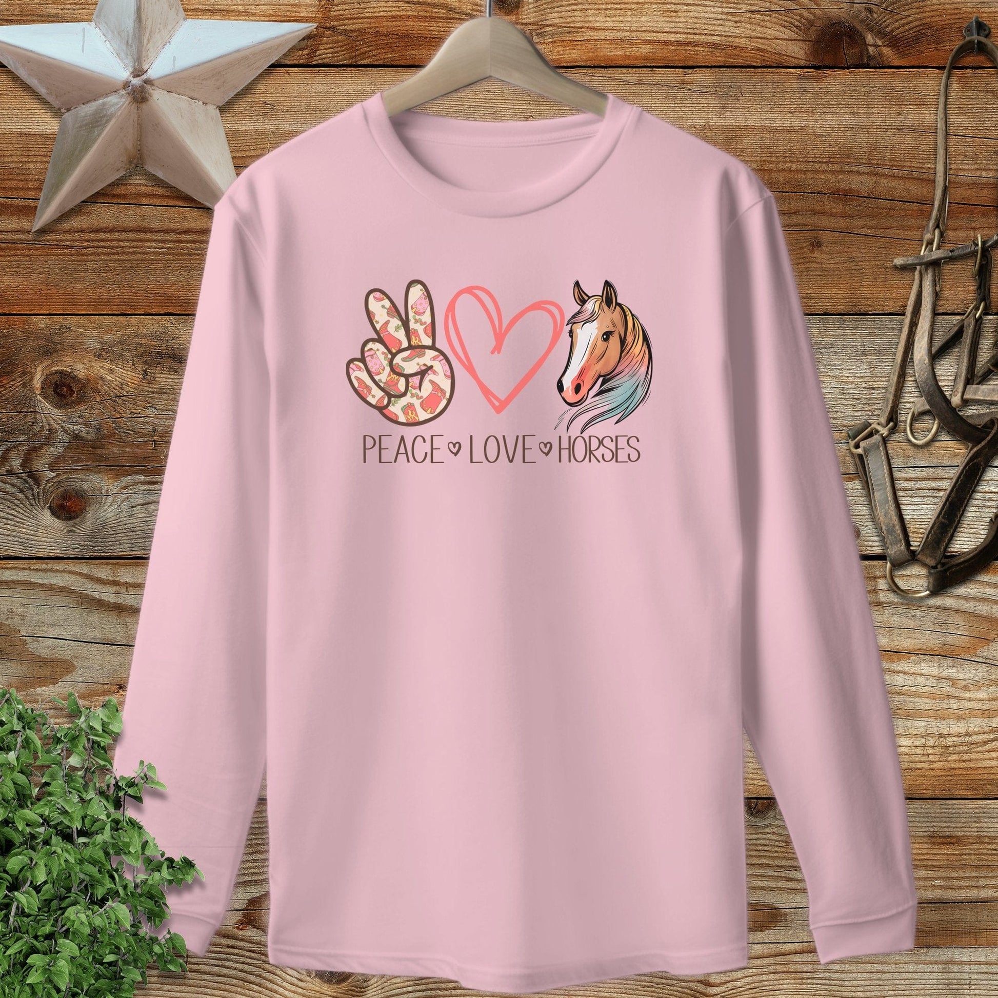 Peace Love Horses Long Sleeve Tee