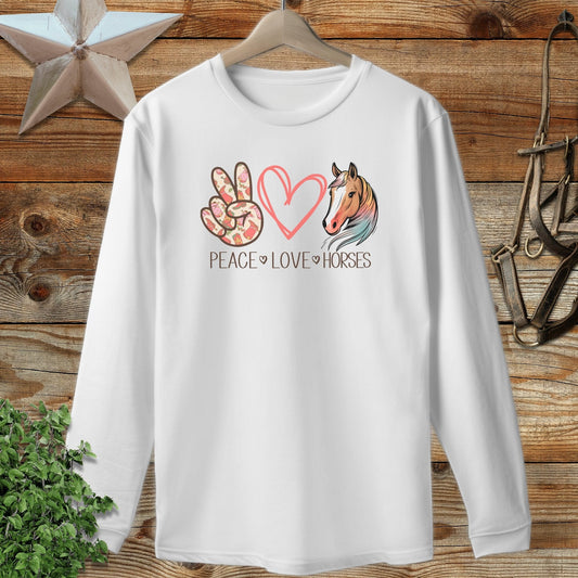 Peace Love Horses Long Sleeve Tee
