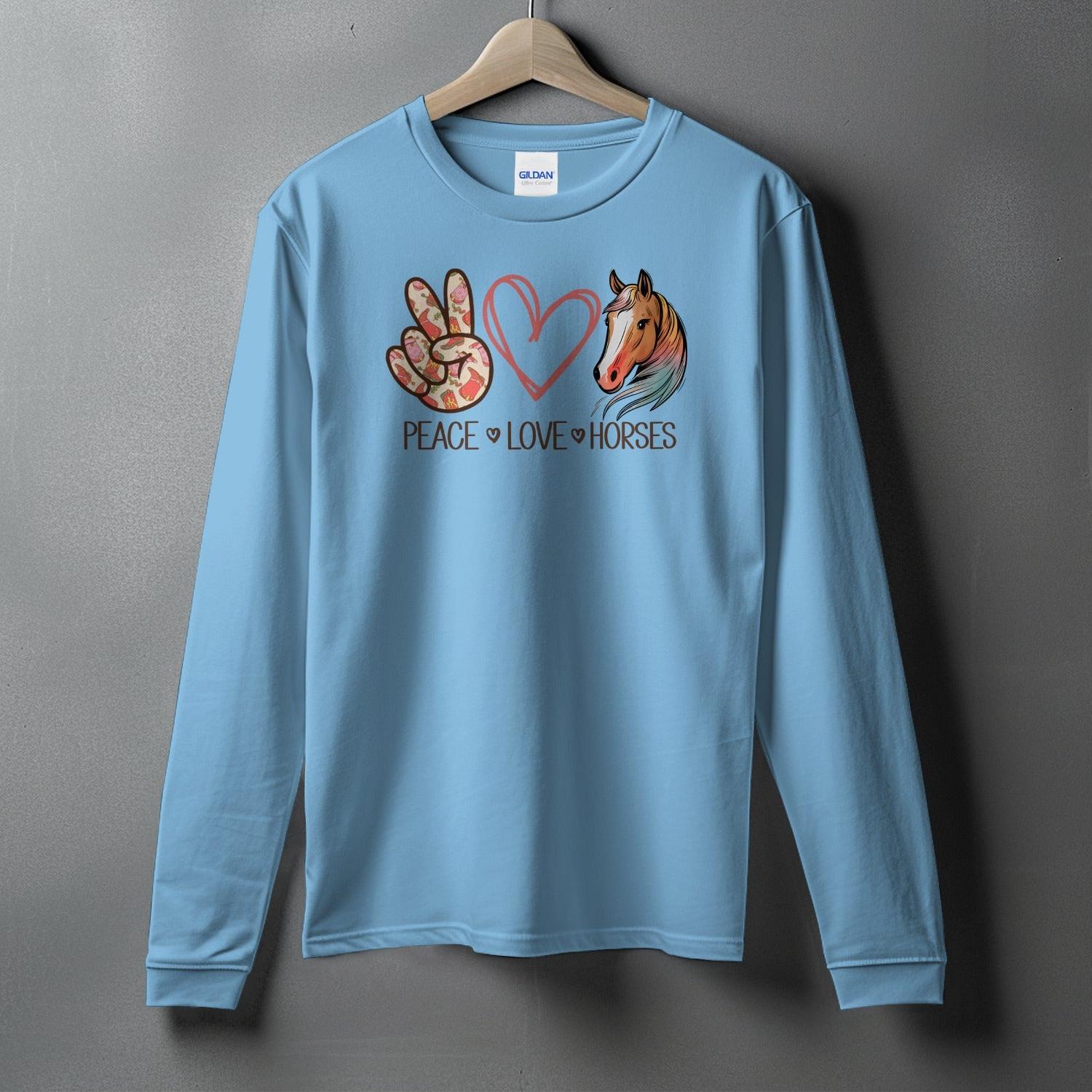 Peace Love Horses Long Sleeve Tee