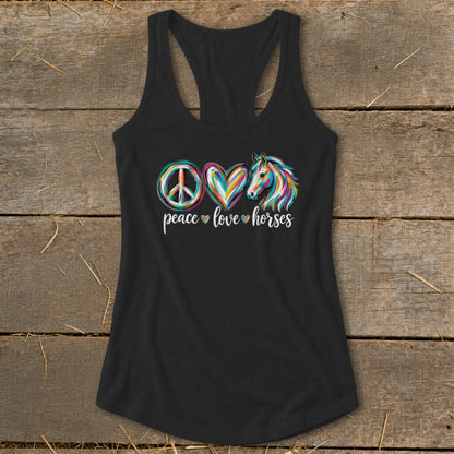 Peace Love Horses Racerback Tank