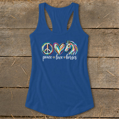 Peace Love Horses Racerback Tank