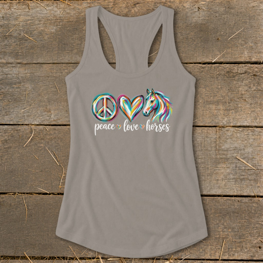 Peace Love Horses Racerback Tank