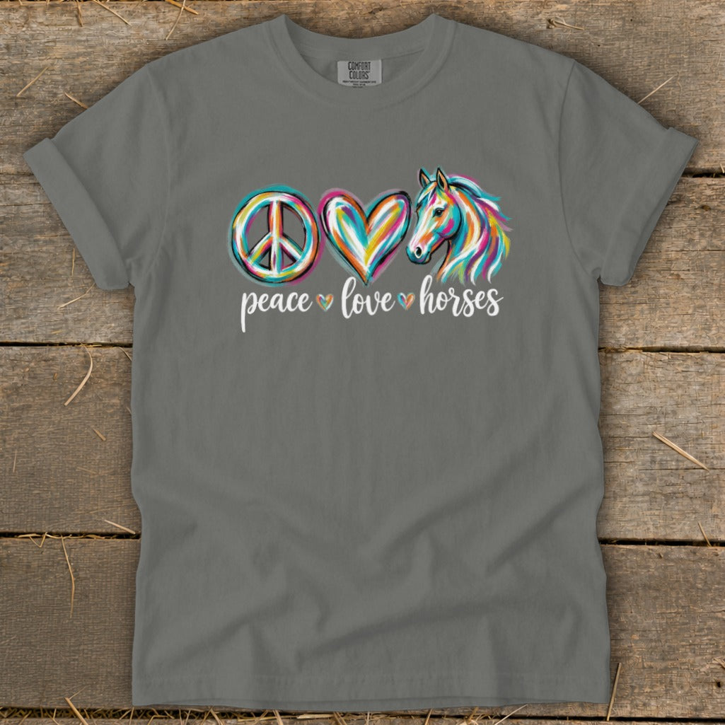 Peace Love Horses Signature Tee