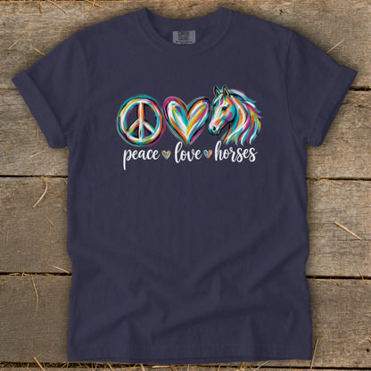 Peace Love Horses Signature Tee