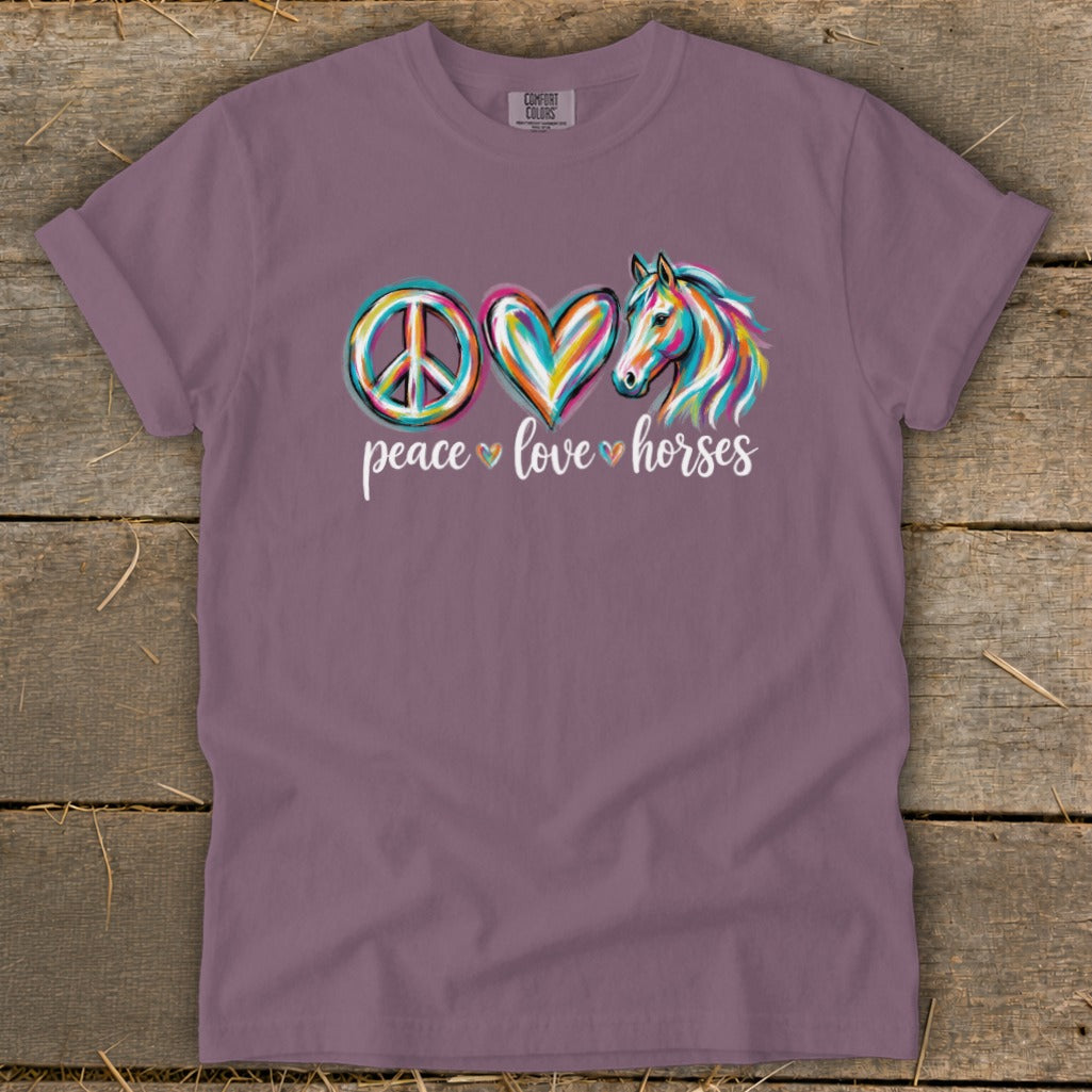 Peace Love Horses Signature Tee