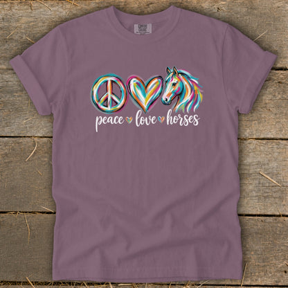Peace Love Horses Signature Tee