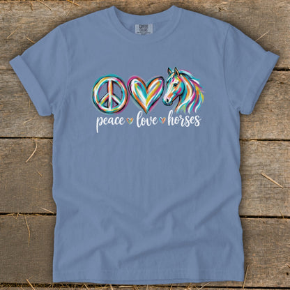 Peace Love Horses Signature Tee