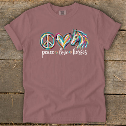 Peace Love Horses Signature Tee