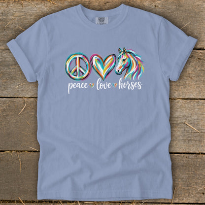 Peace Love Horses Signature Tee