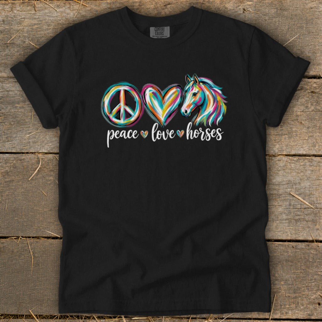 Peace Love Horses Signature Tee