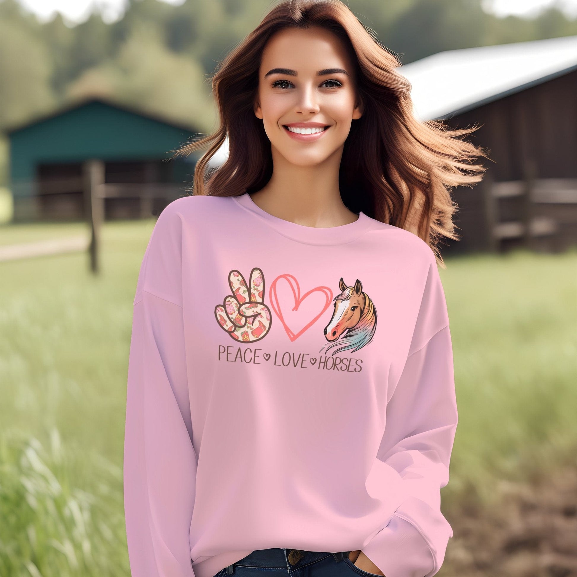 Peace Love Horses Sweatshirt