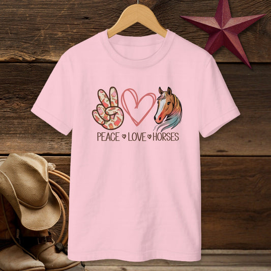 Peace Love Horses T-Shirt (Youth)
