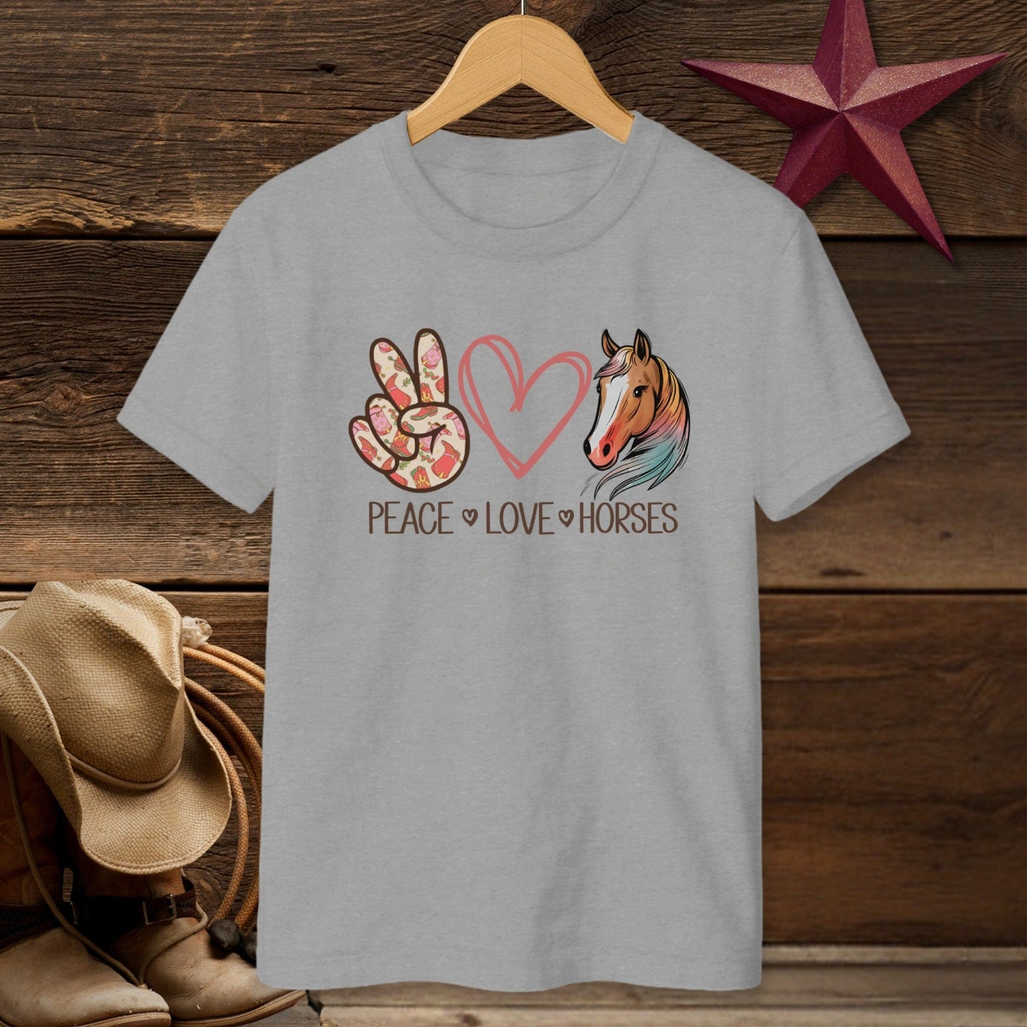 Peace Love Horses T-shirt (Youth)