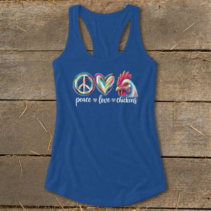 Peace Love for Chickens Racerback Tank