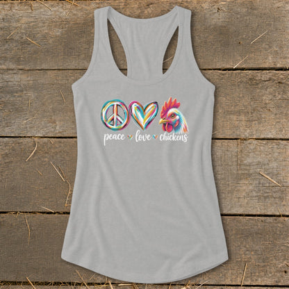 Peace Love for Chickens Racerback Tank