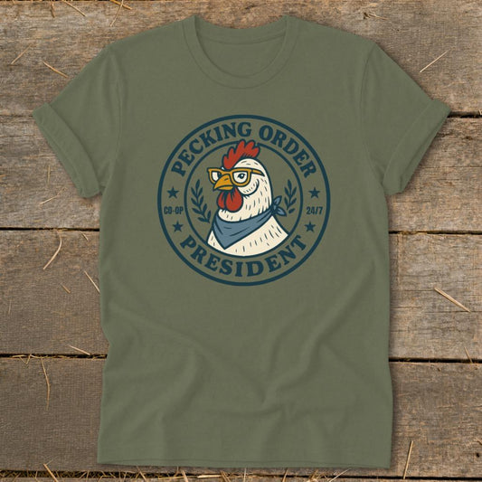 Pecking Order Softstyle Tee - Military Green