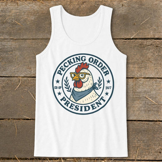 Pecking Order Tank Top - White