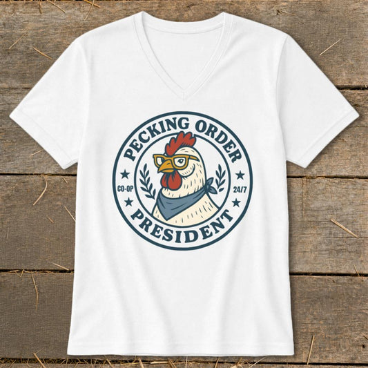 Pecking Order V-neck - White
