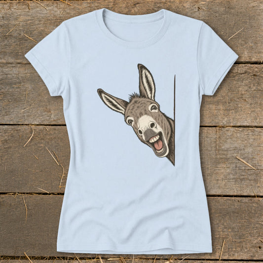 Peeking Donkey Ladies Tee