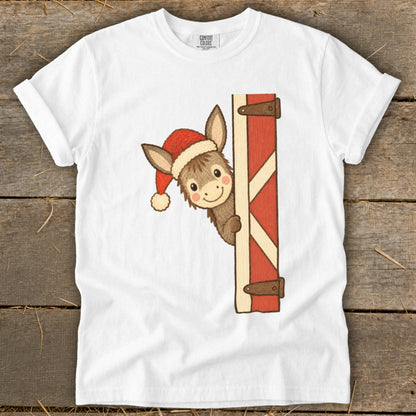 Peeking Santa Donkey Signature Tee